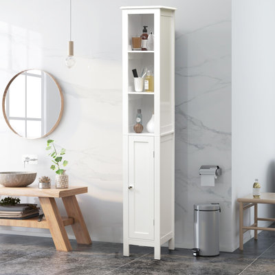 Freestanding Slim Tall Bathroom Storage Cabinet with Anti-tip Device