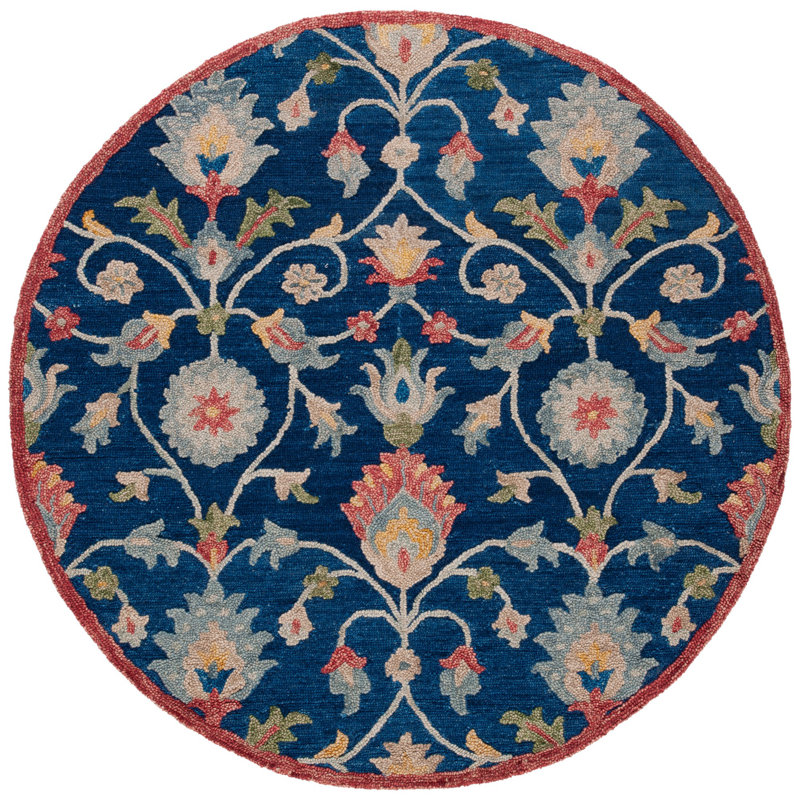 Joosep Hand Tufted 0.8 Wool 0.2 Cotton Oriental Rug, Round 6'