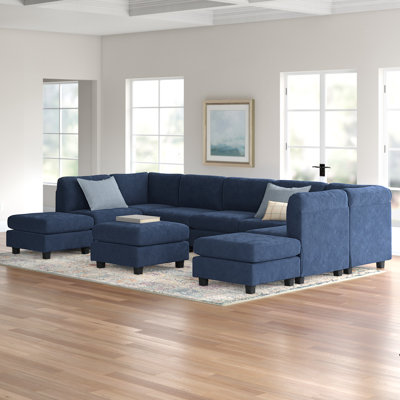 Canapé modulaire de coin avec repose-pieds de 150 po Barnum