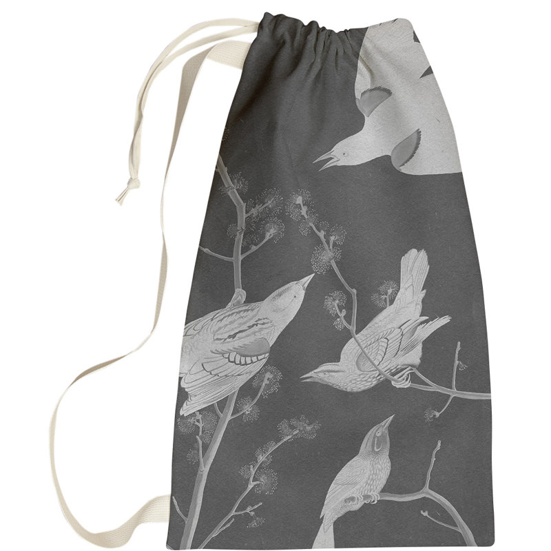 Maciejewski Fabric Laundry Bag with Handles, Large (76.5" H x 29.5" W x 1.5" D), Gray