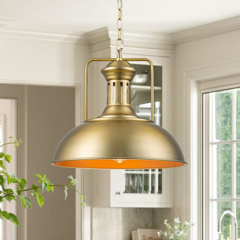 Southsea 1 - Light Black Dome Pendant, Gold