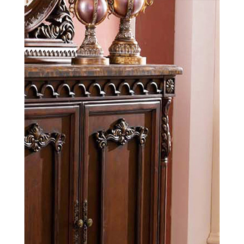 Armoire à chaussures rétro à deux portes en marbre patiné