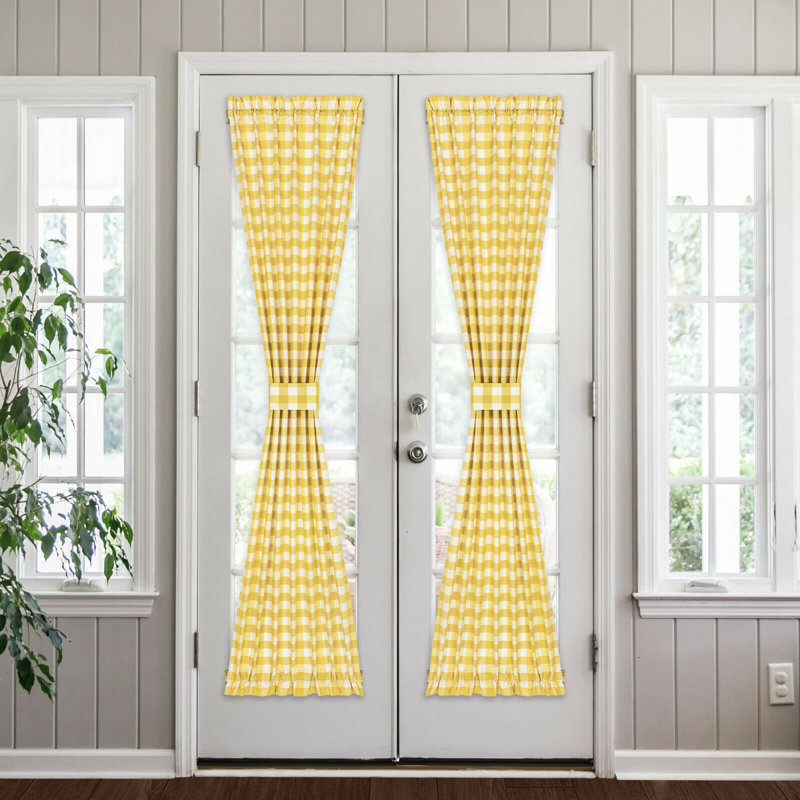 Ikuhiro Semi Sheer Curtain Single Panel, 54" W x 72" L, Yellow