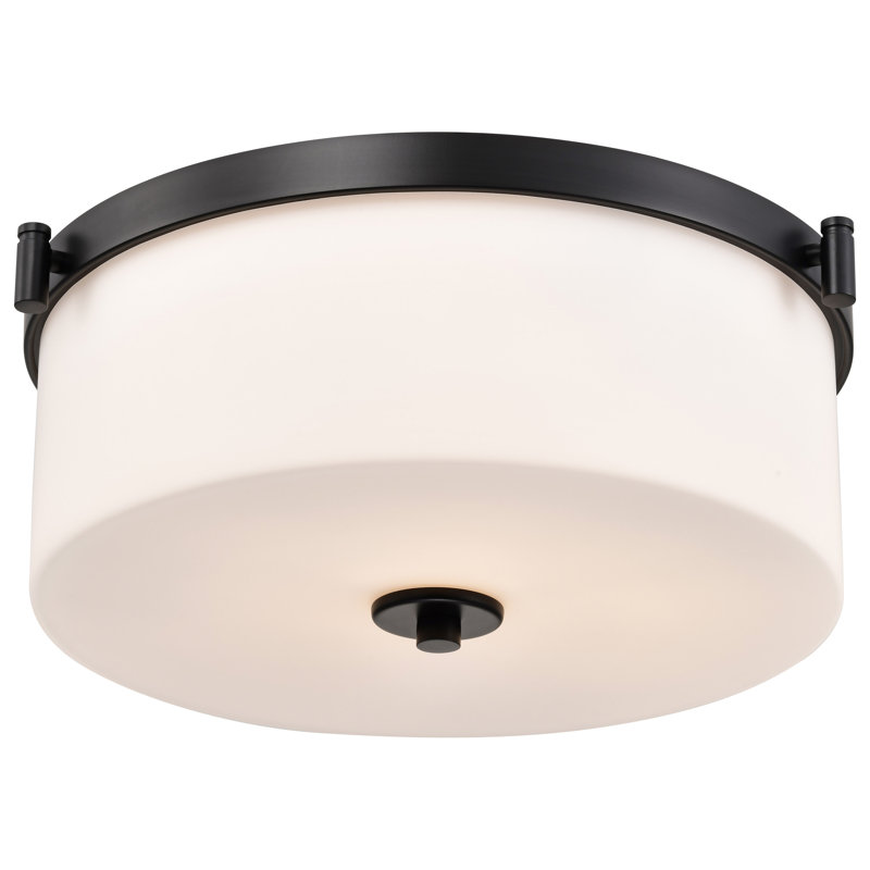 Liam - 3 Light Flush Mount - White Opal Glass, Matte Black