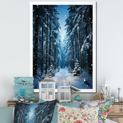 Winter Snowy Evergreen VI, reproduction d'art sur toile