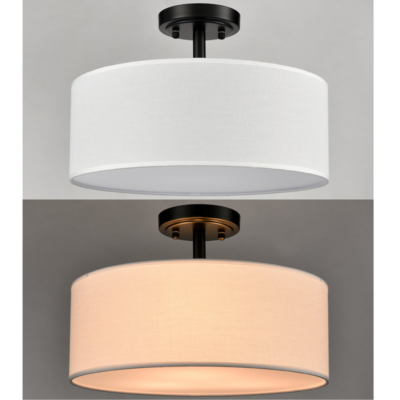 Plafonnier semi-encastré 3 lumières, Noir mat