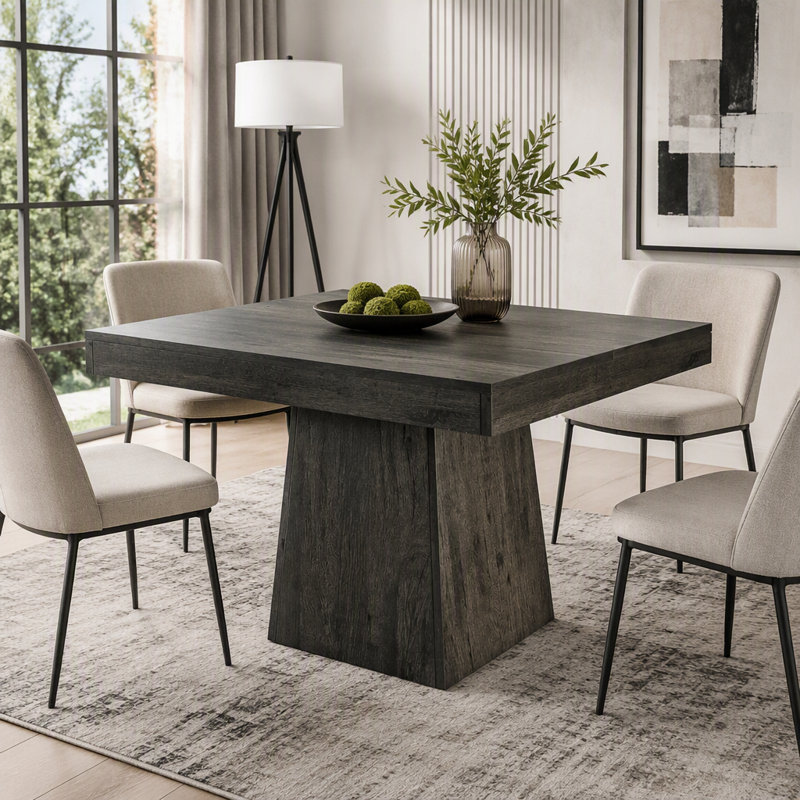 Table de salle à manger de ferme 31,5 "avec base piédestal, Dark Gray