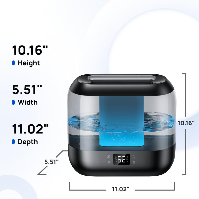 Smart Black and Clear Ultrasonic Humidifier with App Control