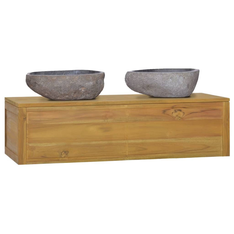 Dollis 110cm Double Bathroom Vanity Base Only in Brown