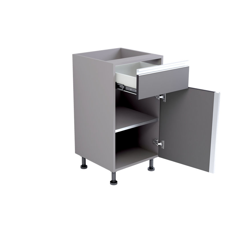 Armoire de rangement modulaire de qualité supérieure avec pieds réglables, tiroir et porte à fermeture en douceur, poignées intégrées, fabrication de boîte en contreplaqué robuste, organisateur d'outils et d'équipement, 18 pouces