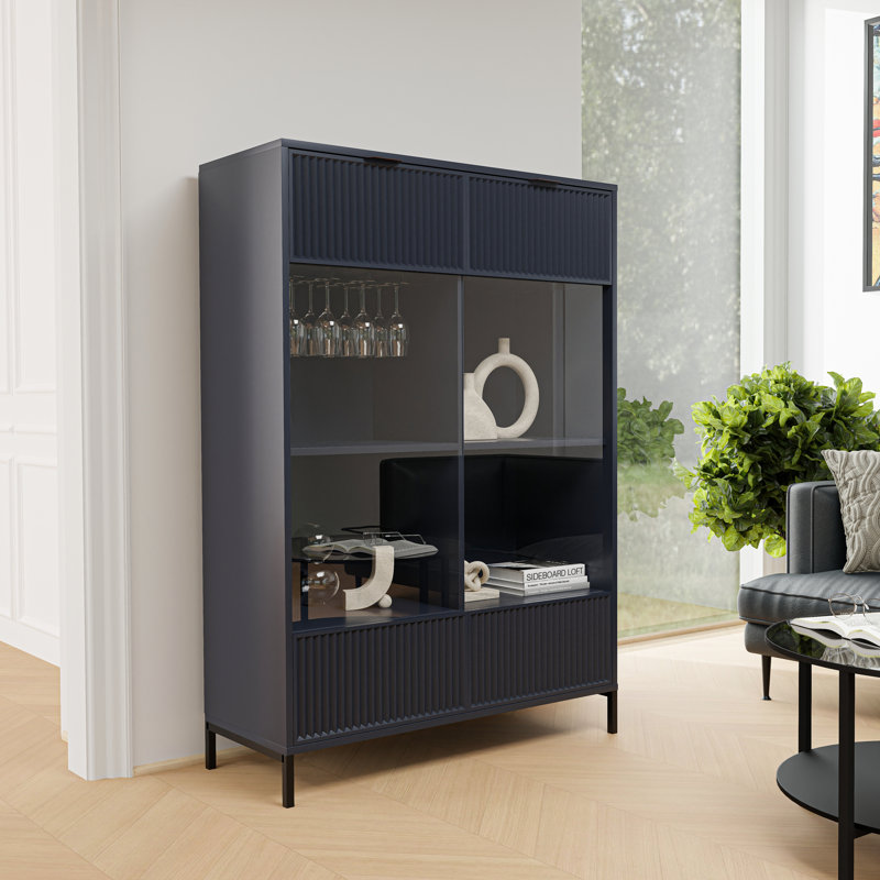 Belmin Display Cabinet, Blue Indigo