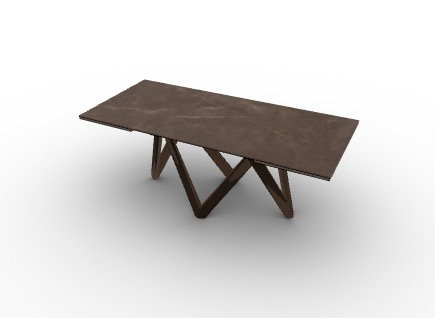 Cartesio Extendable Tables, 29.63"H x 78.75"L x 39.38"W, Golden Statuary Marble, Smoke