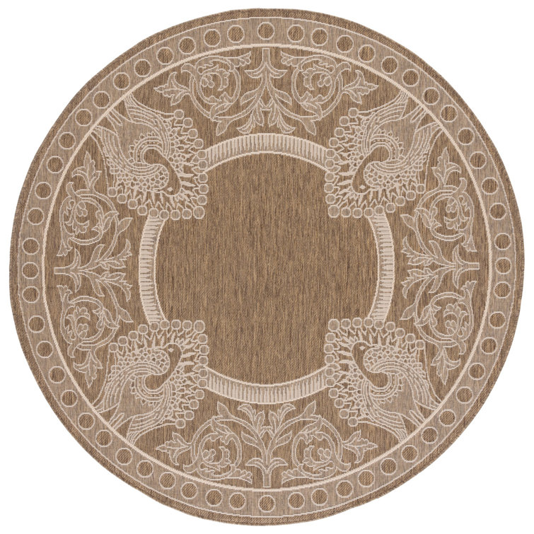 Arneshia Floral Brown/Natural Area Indoor/Outdoor Area Rug