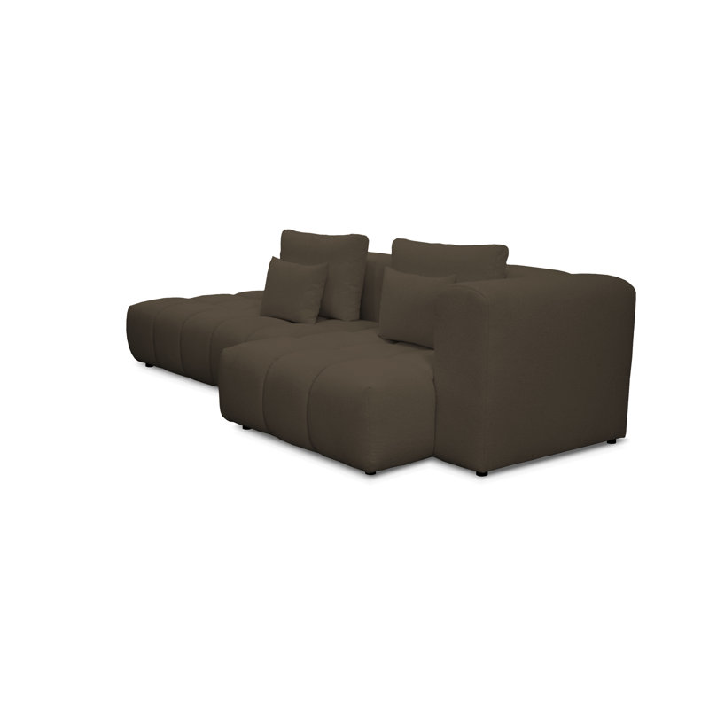 4 Seater Sofa & Chaise, Left Hand Facing, Brown