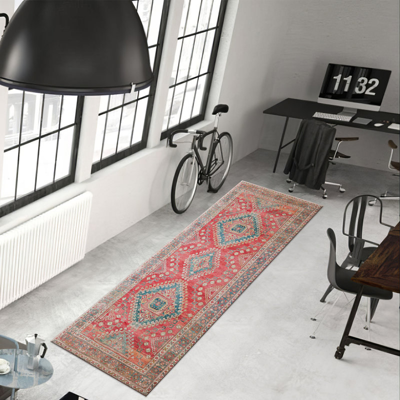 Chic Bohemian Style Soft Pile Rug with Intricate Floral and Geometric Design Perfect for Adding Warmth and Comfort to Your Home