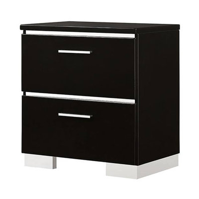 Nightstand W/ USB, Black by Ivy Bronx