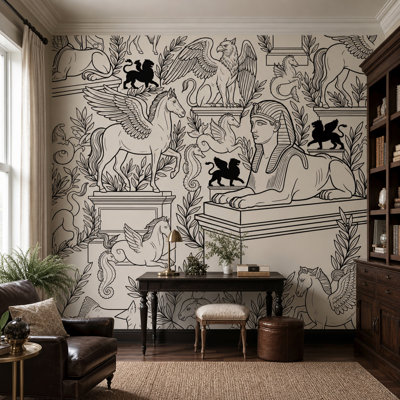 Egyptian Sphinx Wallpaper Mythological Creatures Winged Horse Wall Mural