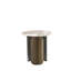Table de bout Monica Modern Glam en acier inoxydable avec plateau en pierre frittée en bronze