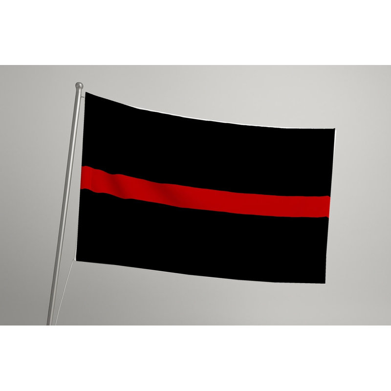 Drapeau de la Ligne Rouge Fine — Drapeau d'extérieur, H 36 po x l 60 po