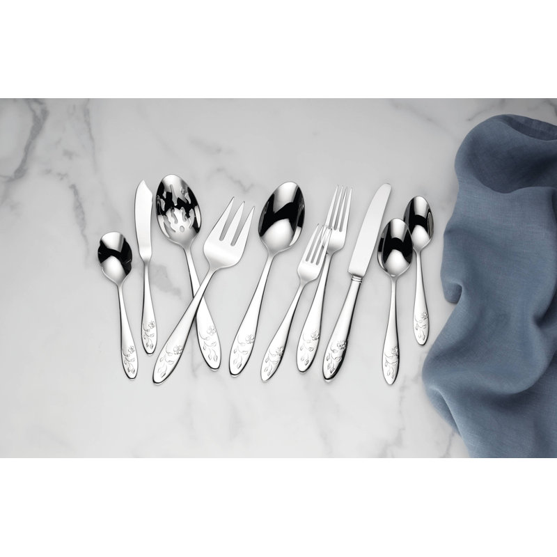 Butterfly Meadow 65 Piece 18/10 Stainless Steel Flatware Set, Service for 12