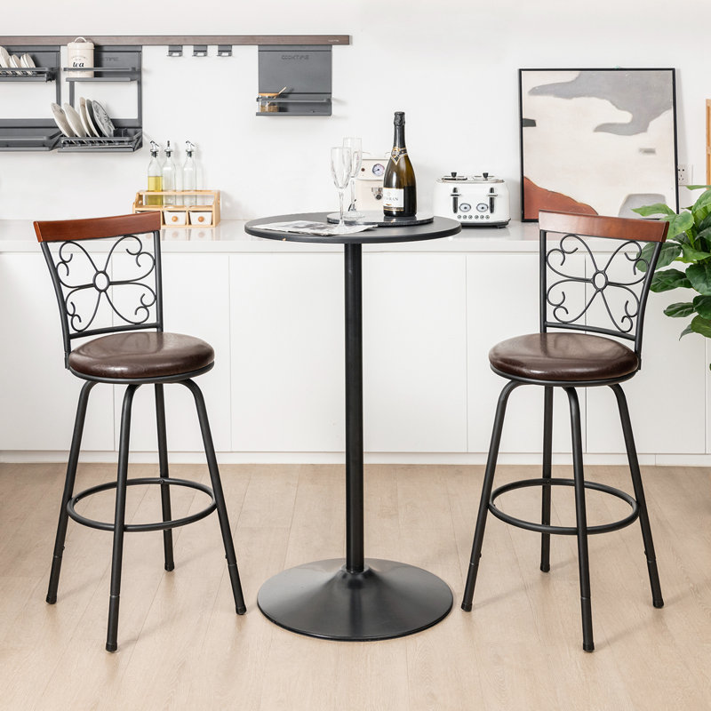 Arwilda Adjustable Height Counter Stool with Metal Frame, 2