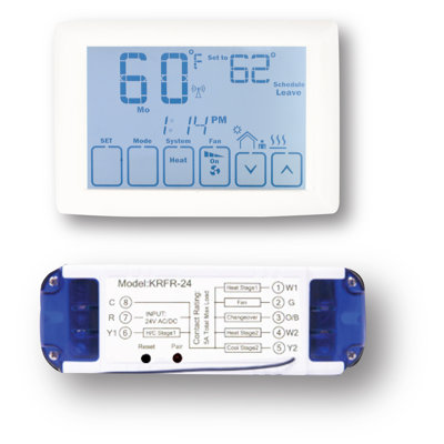 RF THERMOSTAT KIT FOR 24V HVAC CONTROL, WITH PROG  BP THERMOSTAT W/ 24V RELAY