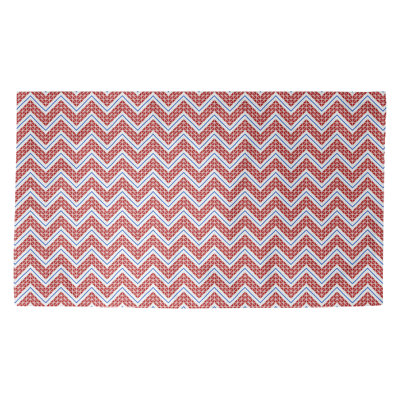 Tapis de zone rouge/bleu fait main