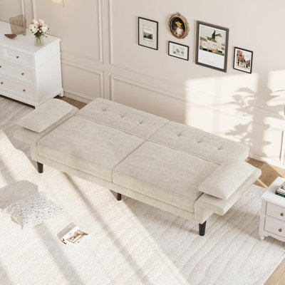 Canapé-lit en futon 9 po 9 po, dossier et accoudoirs réglables à 3 positions, canapé-lit d'une capacité de 700 lb