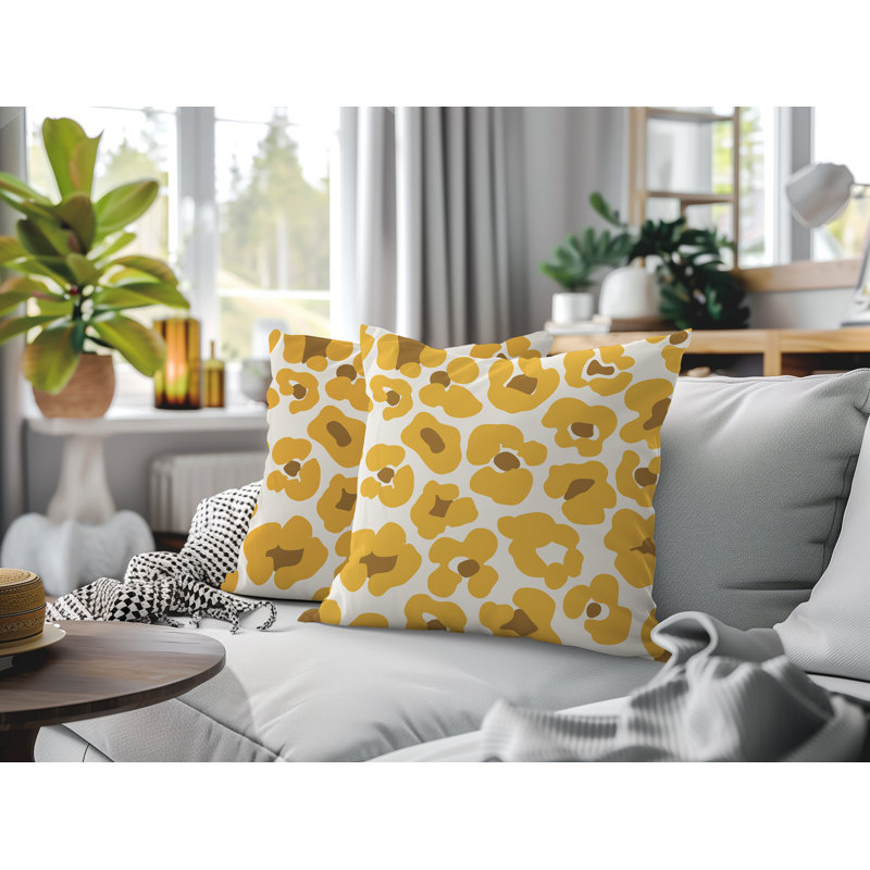 Coussin intérieur / extérieur Davi, Jaune, 16x16