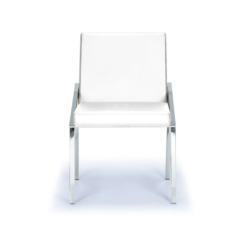 Chaise d'appoint Abbondio, Blanc, Argent