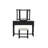 Unique Modern Bedroom Vanity Set w Stool Foldable Mirror Drawers Black Color MDF Veneer 1pc Vanity Set-339530924