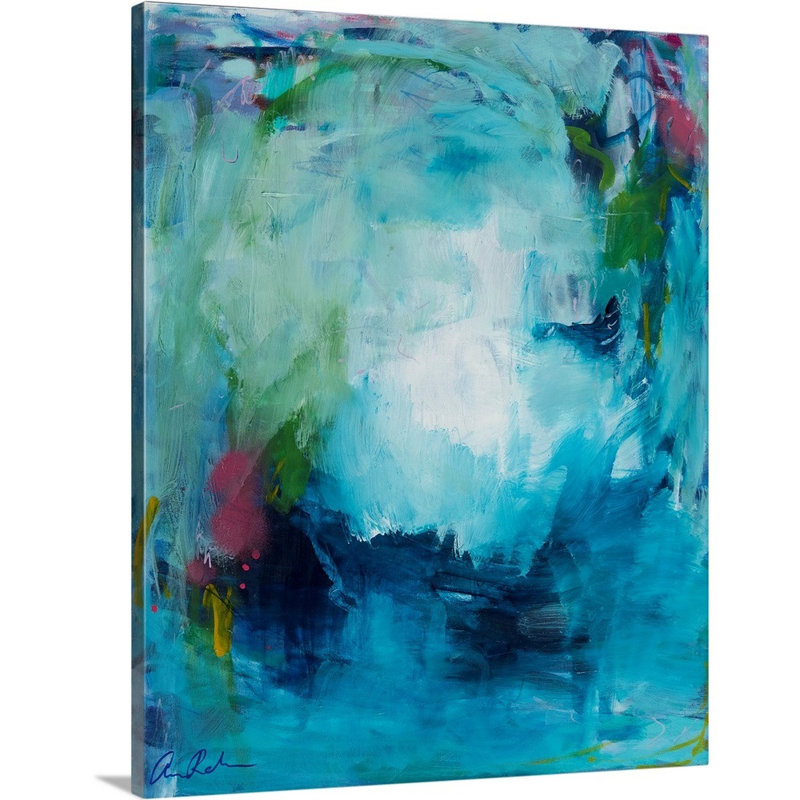 Reproduction d’art sur toile, "Blue as the Ocean" par Amira Rahim, Toile tendue, H 45 po x l 36 po x P 1,25 po