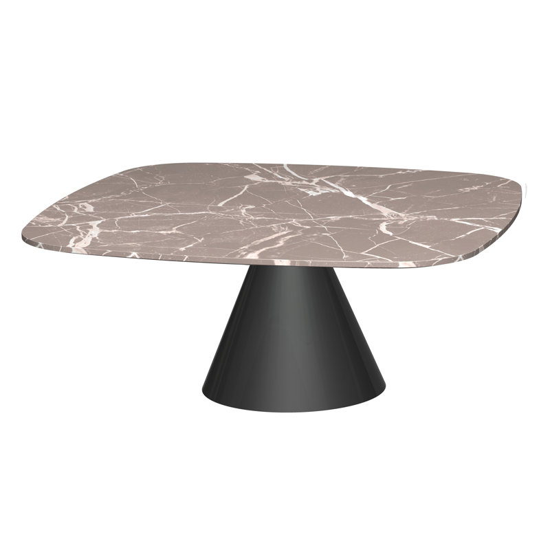 Bedminster Pedestal Coffee Table, Black, Brown