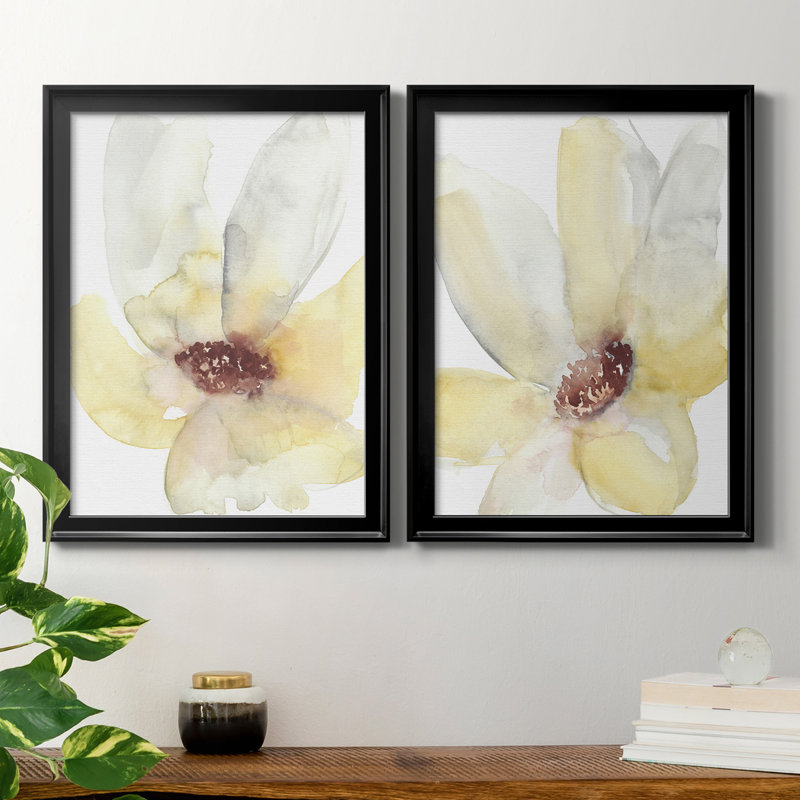 «Lush Flower I», ensemble de 2 impressions sur toile encadrées, H 42,5 po x l 30,5 po x P 1,25 po, Cadre noir
