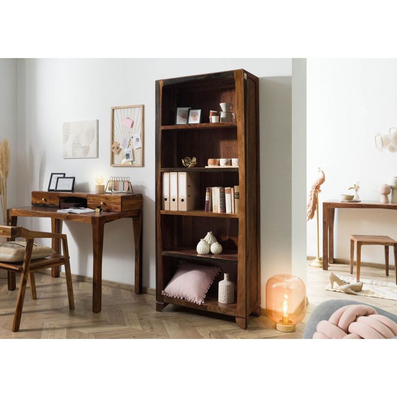 Ancona 195cm H x 80cm W Solid Wood Standard Bookcase