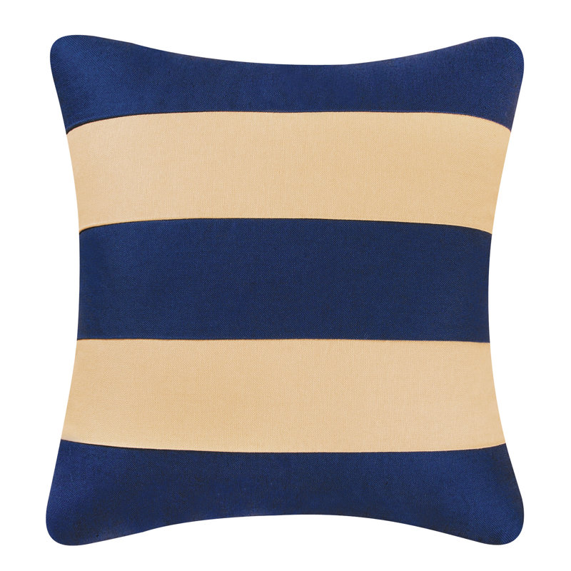 Blue/Linen Canvas Throw Pillow