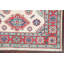 Tapis unique en laine noué à la main de style Kazak rouge / beige 4 pi x 5 pi 6 po Tomica
