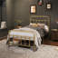 Metal Bed Frame with Vintage Headboard-408819812-435665680