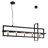 Setser 5-Light Dimmable Linear Pendant Light with Geometric Metal Frame, Black and Copper, Kitchen Island