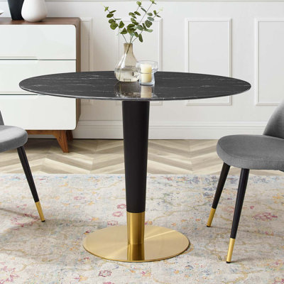 Zinque Oval Artificial Marble Dining Table
