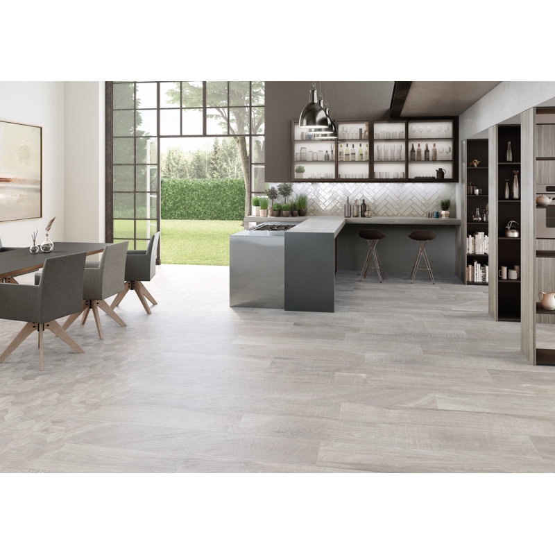 Straight Edge Porcelain Mosaic Sheet, Gray