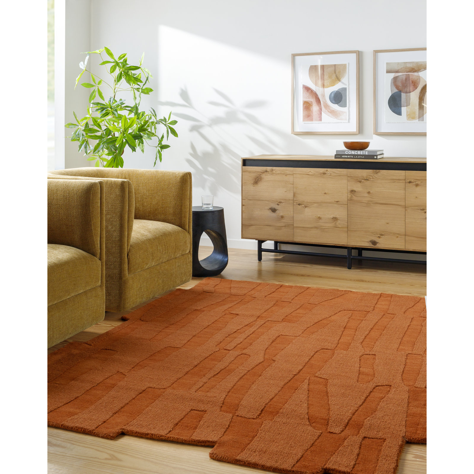 Loretto Hand-Loomed Abstract Rug, Novelty 9' x 12'