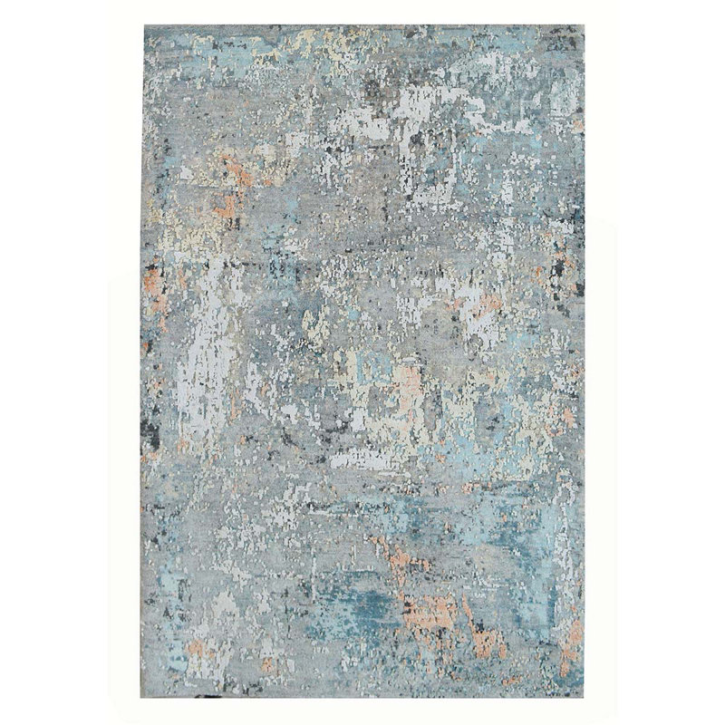 Hand Knotted Area Rug, Rectangle 4' x 6'