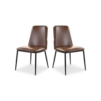 Chaise d'appoint rembourrée en cuir Welles