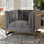 Fauteuil en velours capitonné de 36,2 po de large Belva