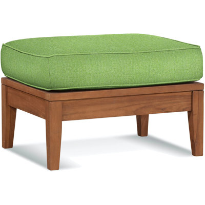 Repose-pieds d'extérieur en teck avec coussin Messina