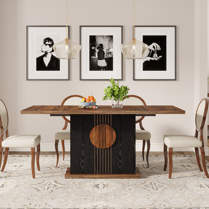 Courtany Dining Table, Black/Brown