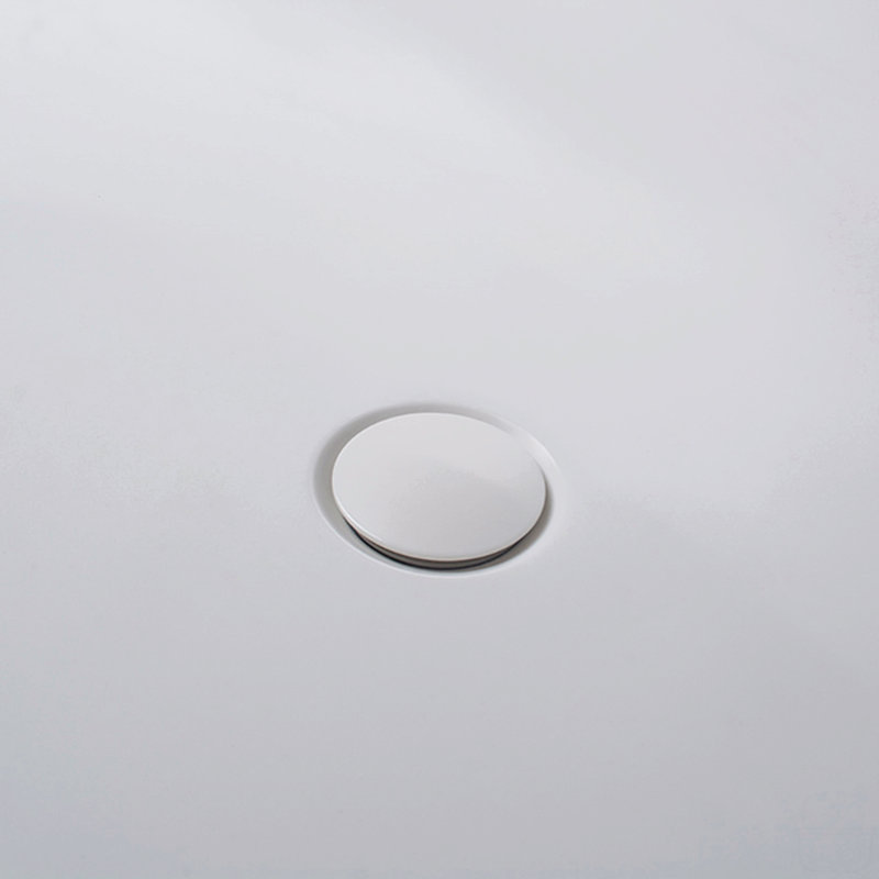 67-Inch Solid Surface Stone Resin Oval Shape Soaking Bathtub With Overflow
