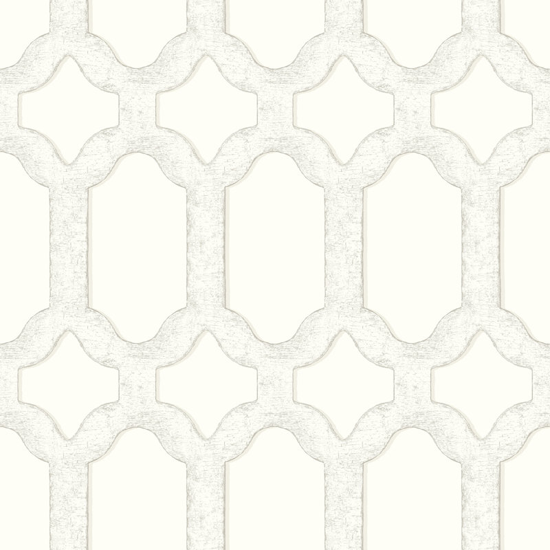 Papier peint treillis cerfeuil, Blanc