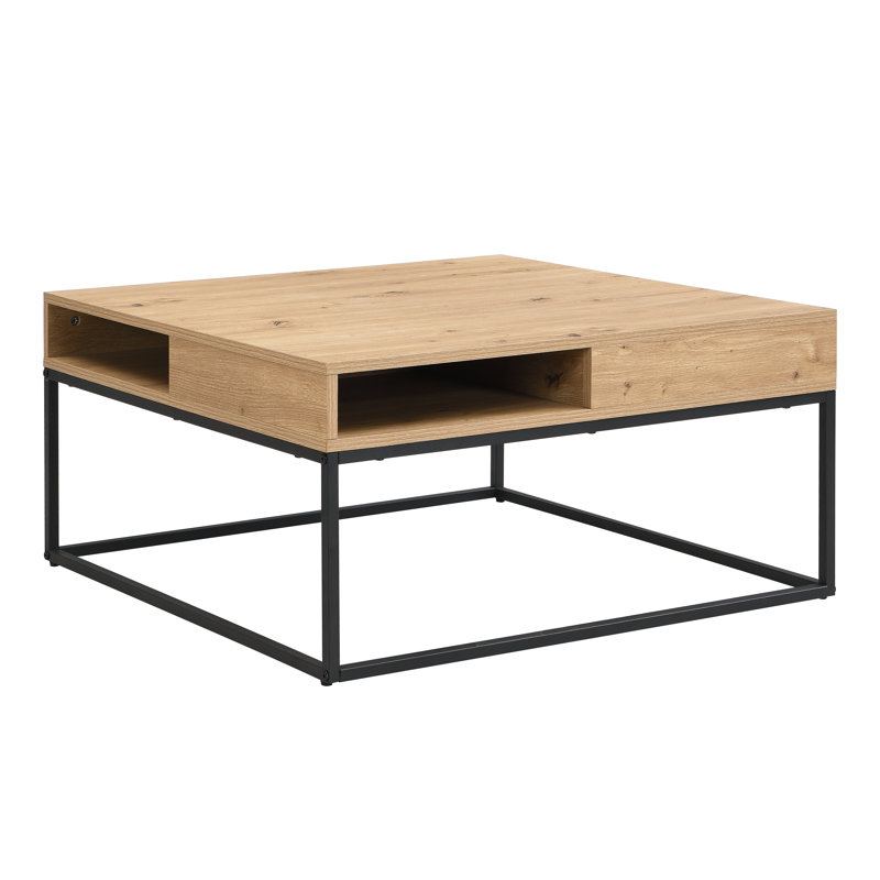 Table basse Wystan de 31,50 po de largeur avec tablette de rangement ouverte et structure en métal
